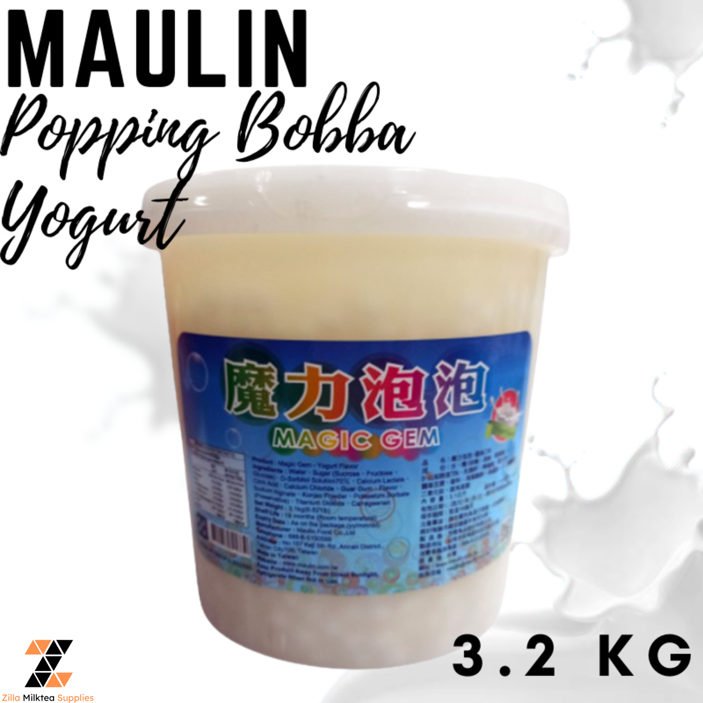 Bobba Maulin' Sensation: Strawberry, Yogurt with Lychee Flavor Burst 3.2kg