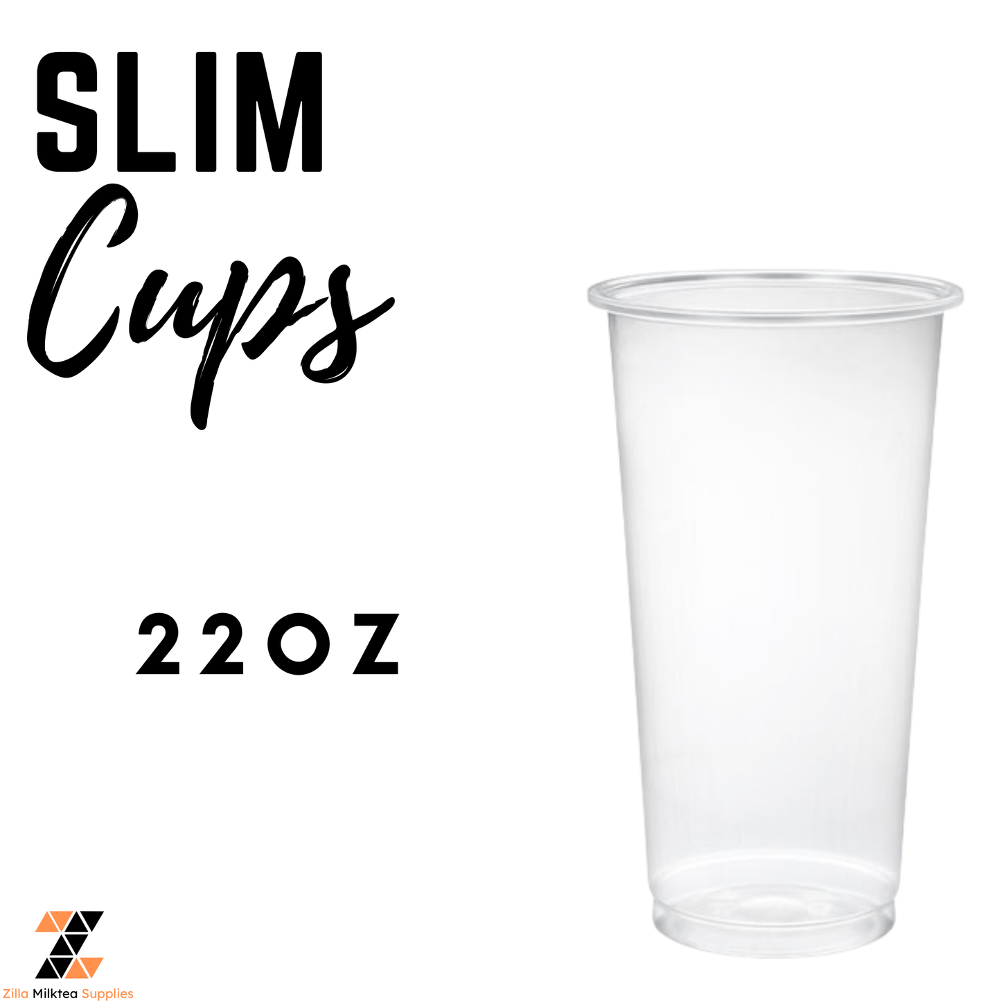 PP 90 Slim Cups 50pcs for Milktea, Fruit tea, Frappe and Shakes