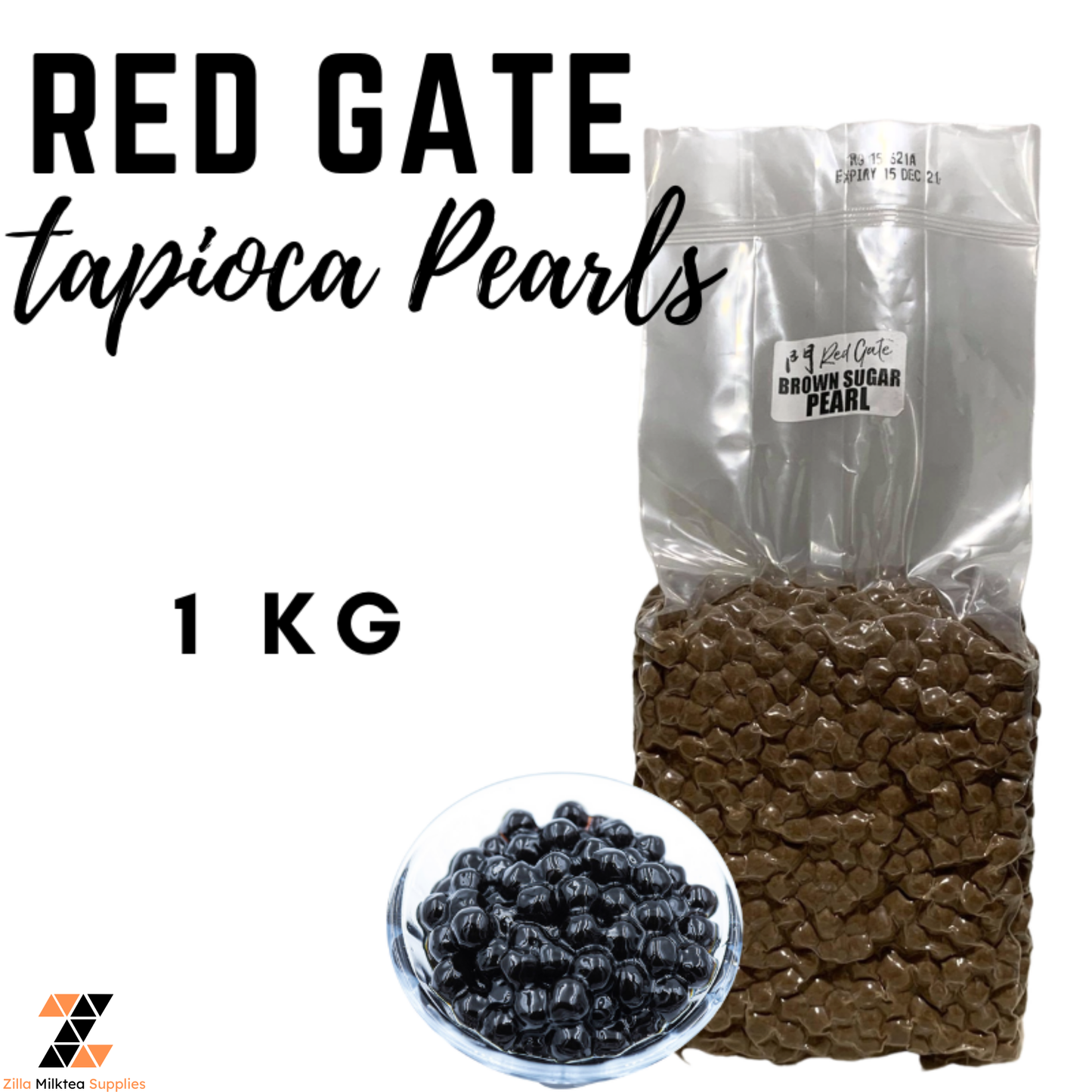 Red Gate Premium Tapioca Pearl RG 1kg for MilkTea, Shakes and Frappe