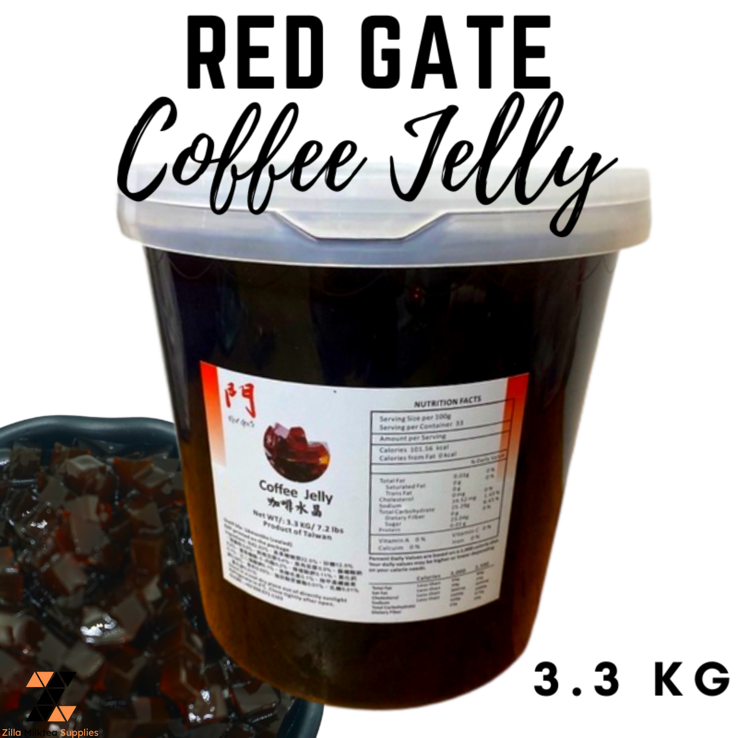 Red Gate Coffee Jelly 3.3kg for Milktea, Milk Tea, Fruit Tea, Green tea Shake, Frappe