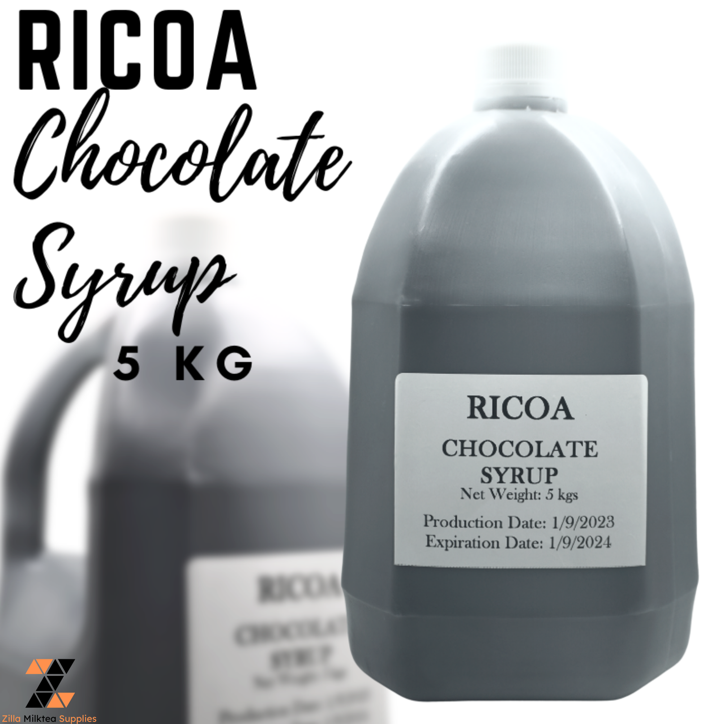 Ricoa Chocolate Syrup 5kgs for Milktea, Milk Tea, Shake and Frappe
