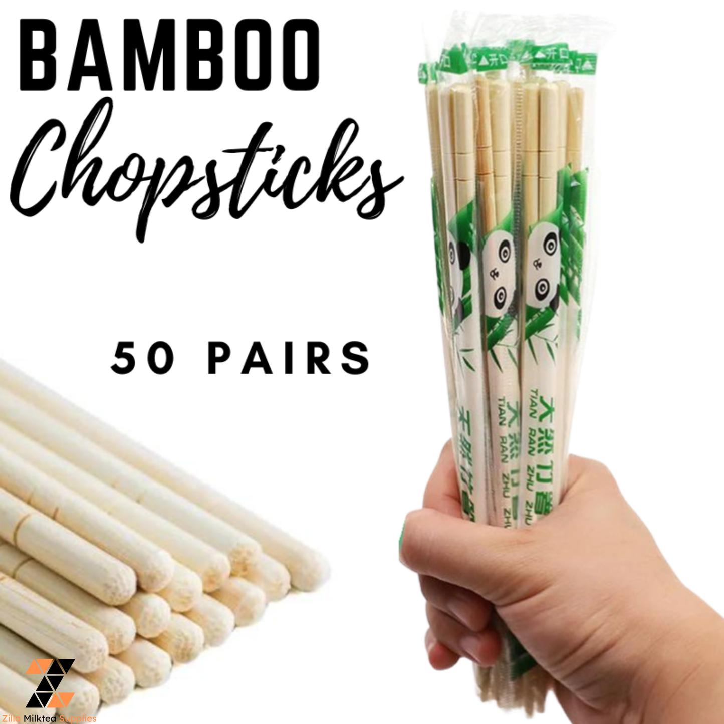 Bamboo Chopsticks 100 pairs / 50 pairs per Pack Good Quality, Ramen, Takoyaki, Noodles