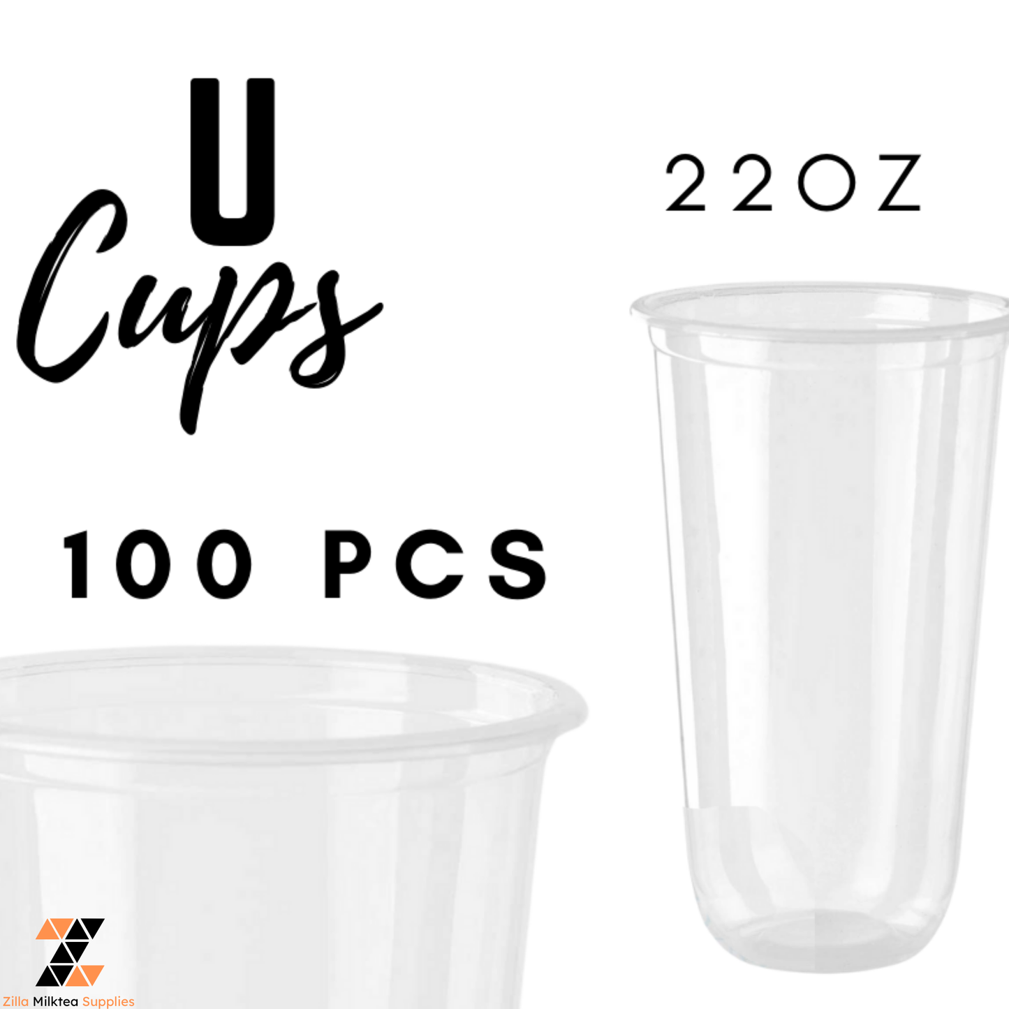 U Cups 100pcs U360, U500, U700 for MilkTea, Shakes, Frappe and Coffee