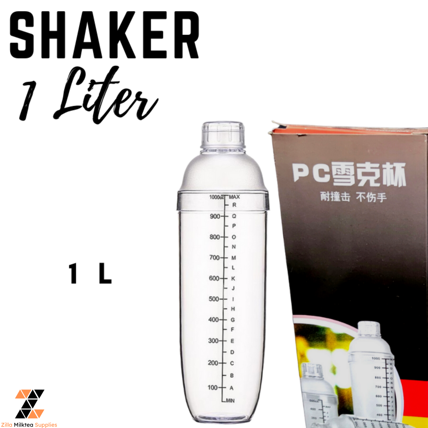 High Quality Acrylic Cocktail PC Shaker with Label for Milktea, Milk Tea, Fruit Tea, Green tea Shake