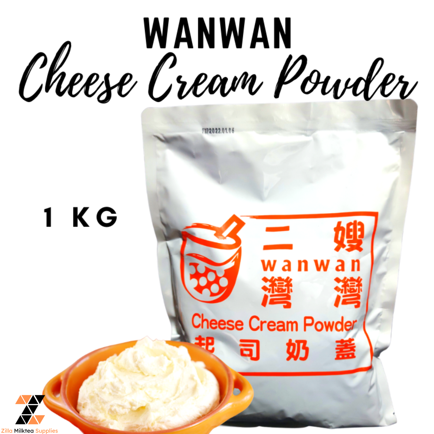 Wanwan Cheese Cream 1kg for Milktea, Milk Tea, Shakes and Frappe