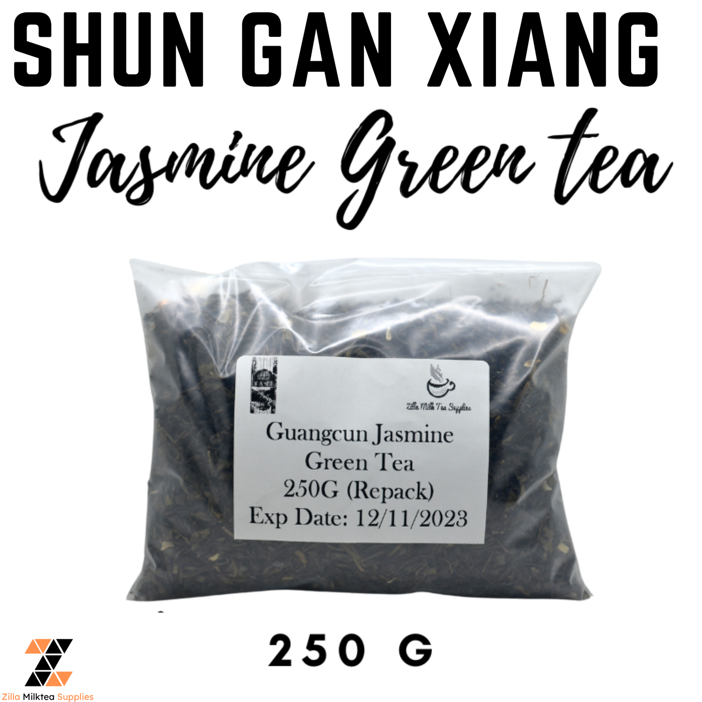 Shun Gan Xiang Assam Black Tea, Jasmine Green Tea 500g and 250g Loose