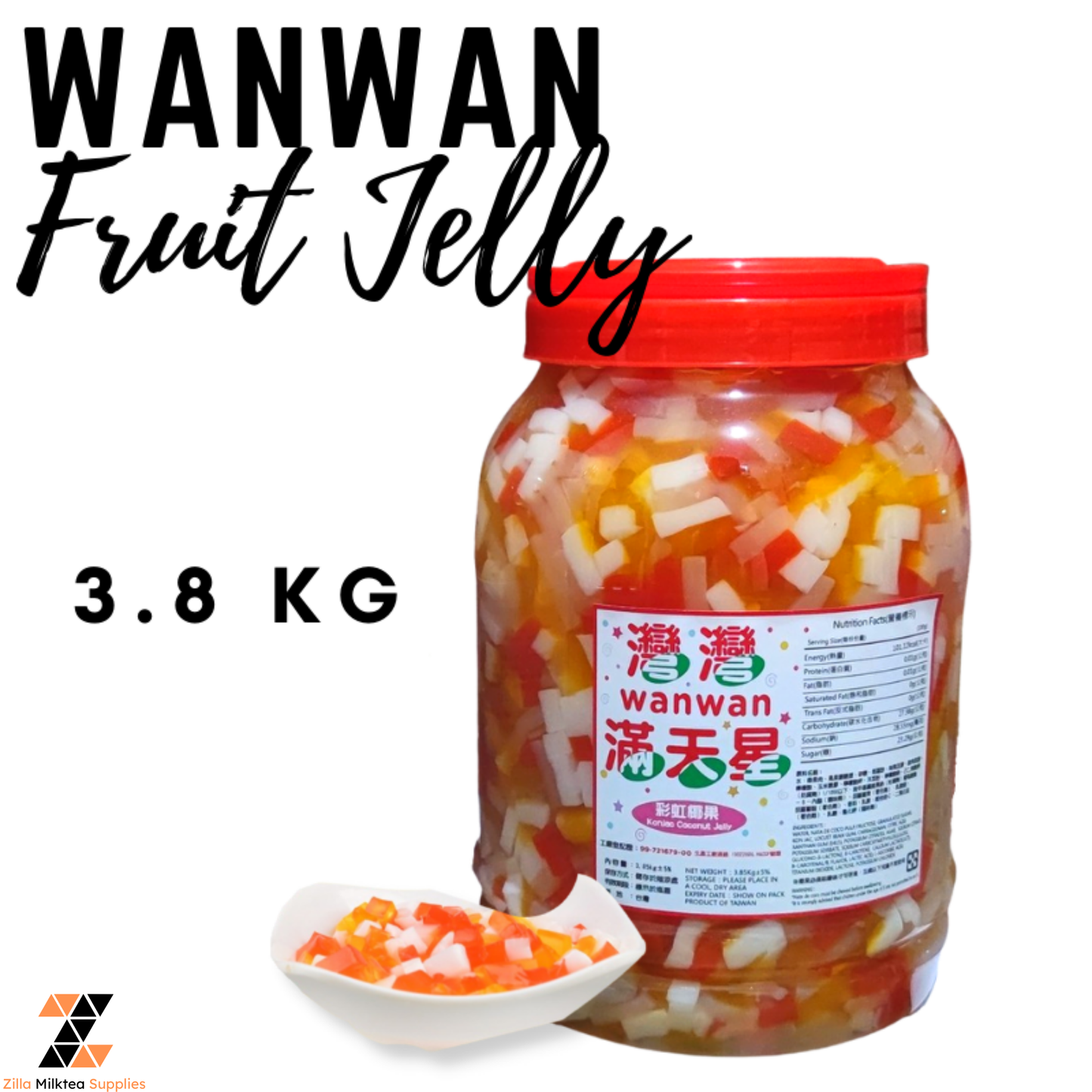 3.8kg Wanwan Nata de Coco, Fruit Jelly 3.8kg for Milktea, Milk Tea, Fruit Tea, Shakes