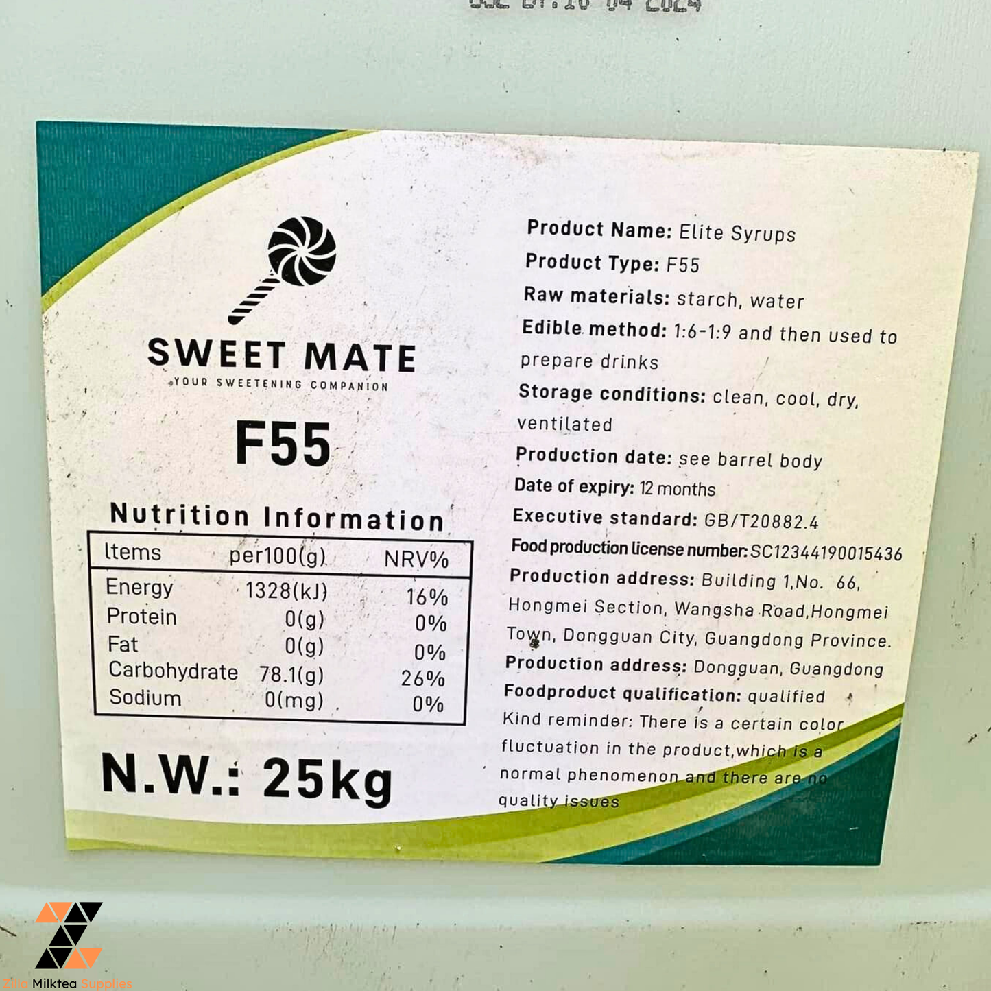 Sweet Mate Fructose 25kg F55 Sweetener Syrup