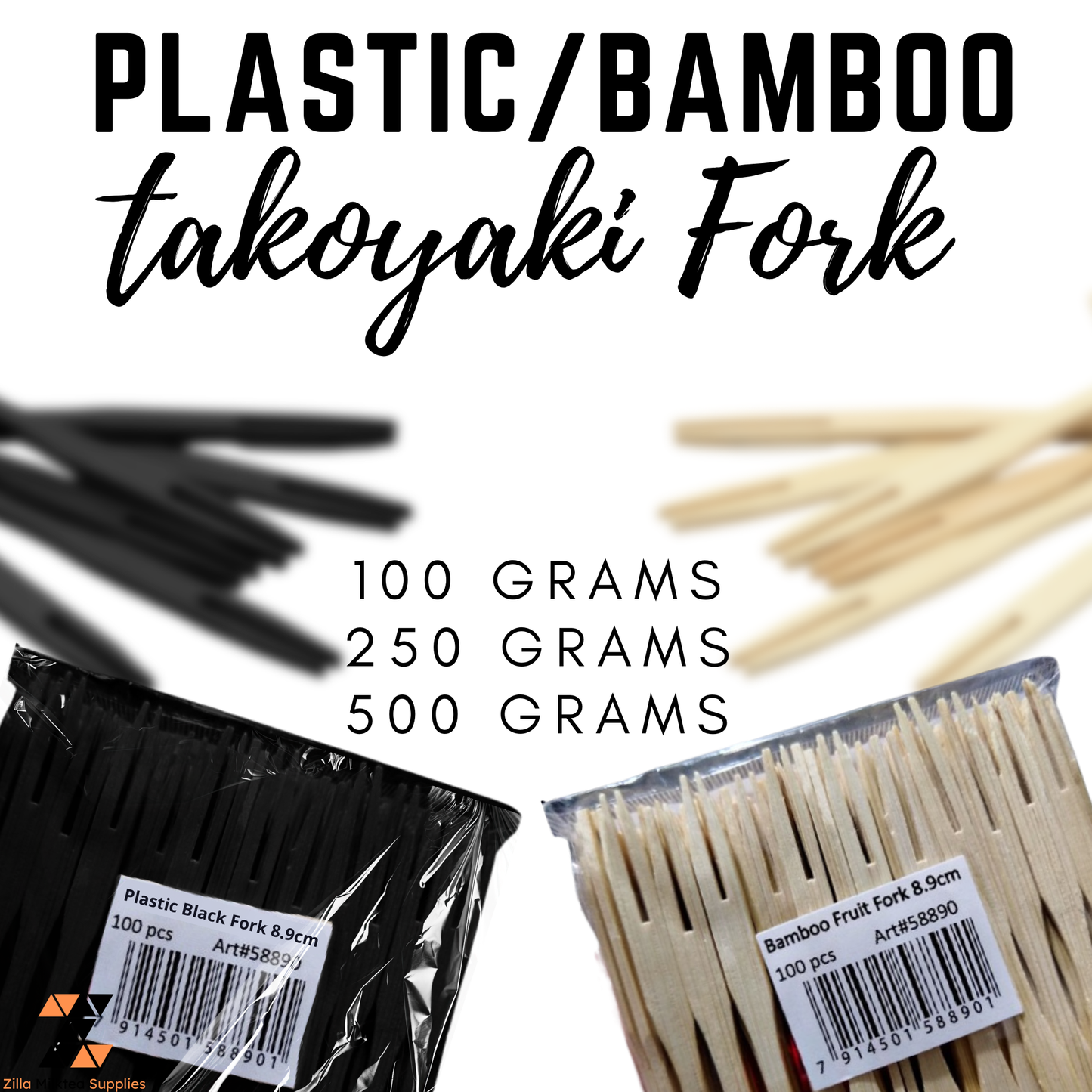 Plastic, Bamboo Fork Small Fork for Siomai Takoyaki Fishball Fruits Salads Desserts