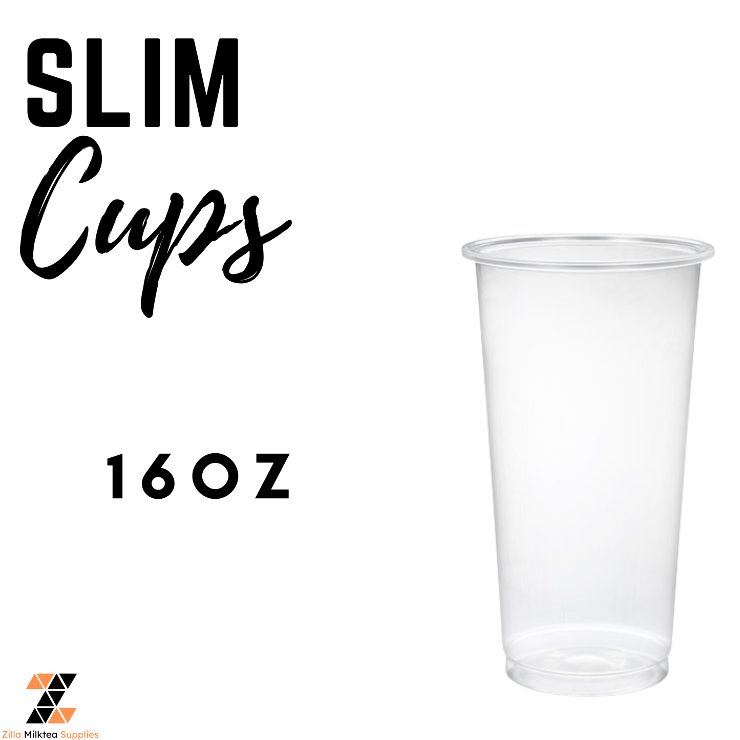 PP 90 Slim Cups 50pcs for Milktea, Fruit tea, Frappe and Shakes