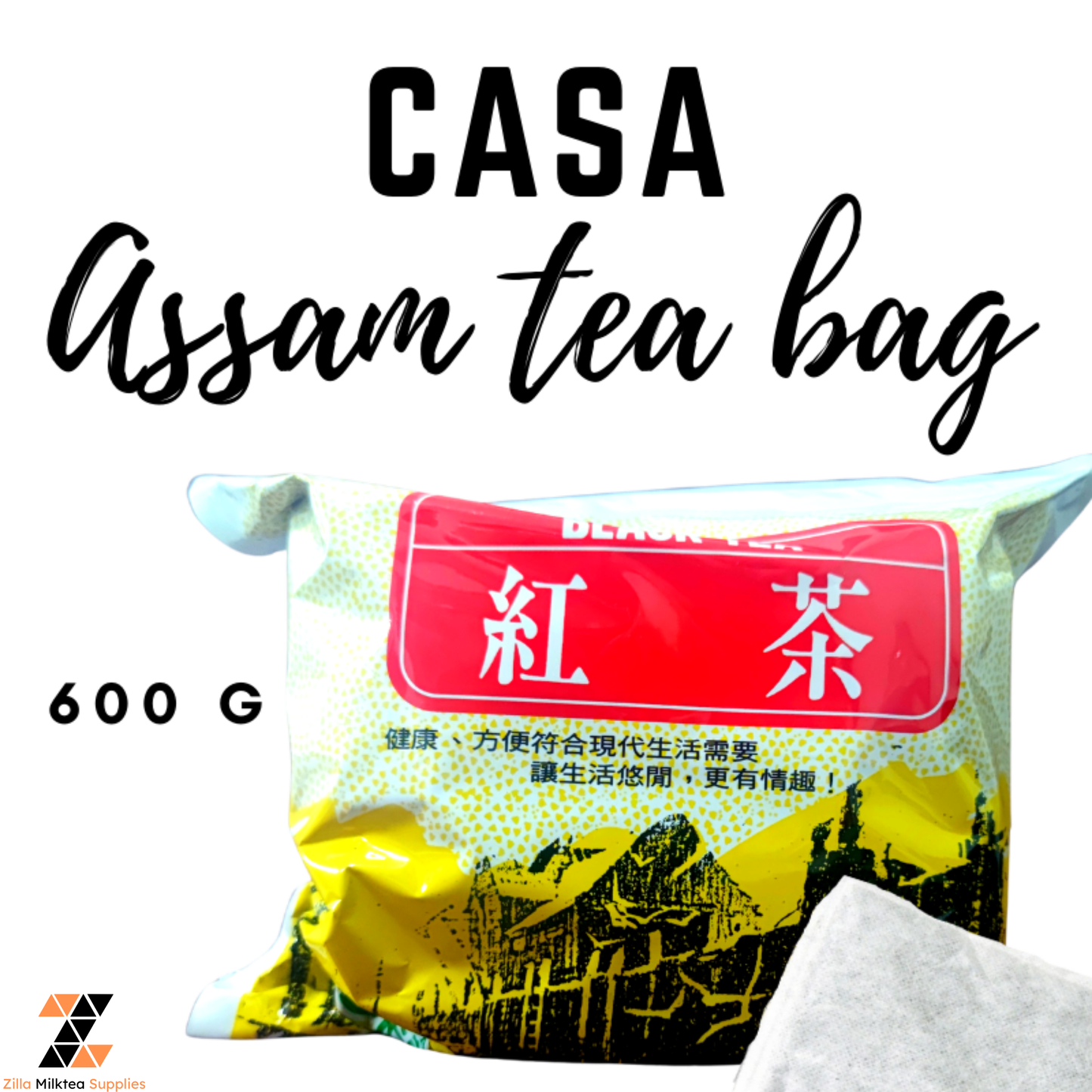 CASA Assam Black Tea, Jasmine Green Tea 600g tea bags for Milktea, Milk Tea
