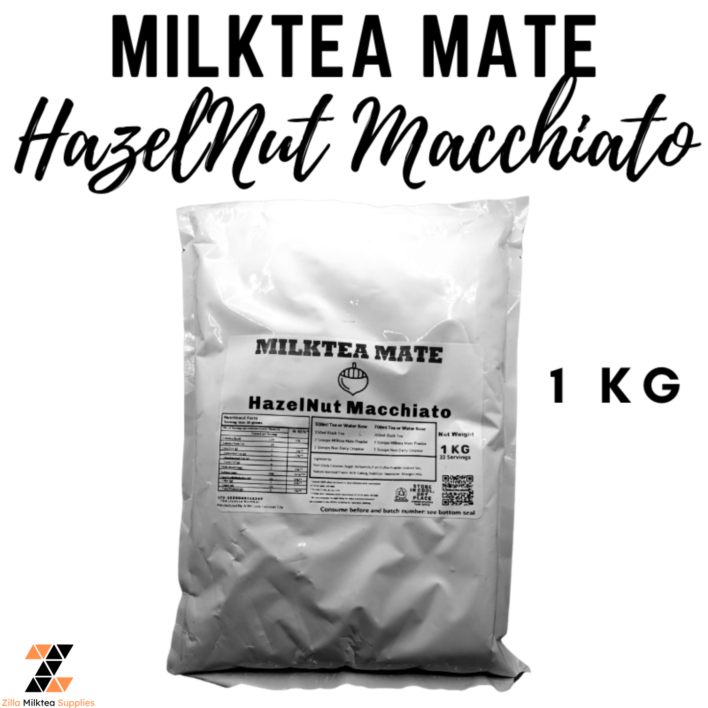MLKT Powders, Milktea Mate Premium Powder Flavor 1kg for MilkTea, Shakes and Frappe