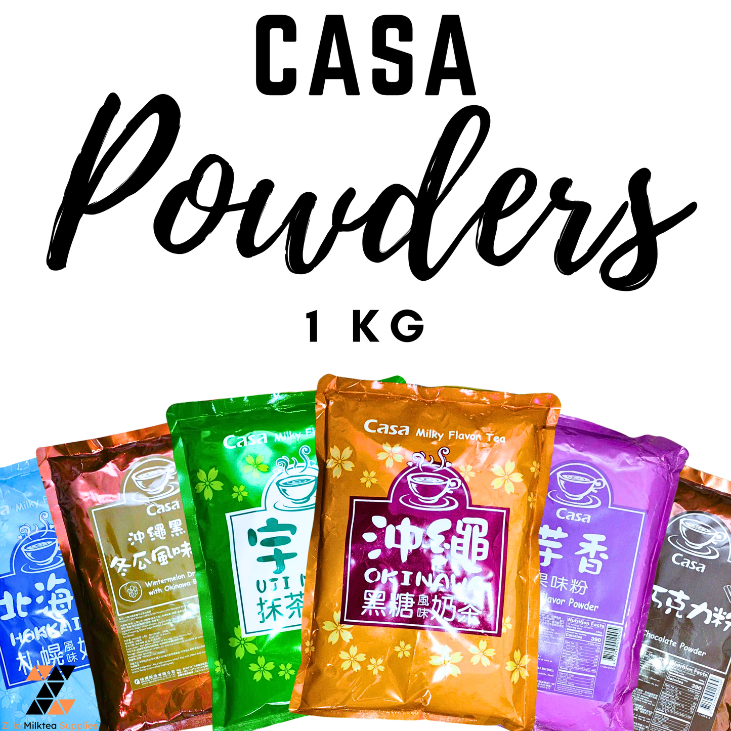 CASA Okinawa, Uji Matcha, Hokkaido, Taro, Dark Choco, Wintermelon Powder Flavors 1kg for Milktea, Milk Tea, Shakes and Frappe