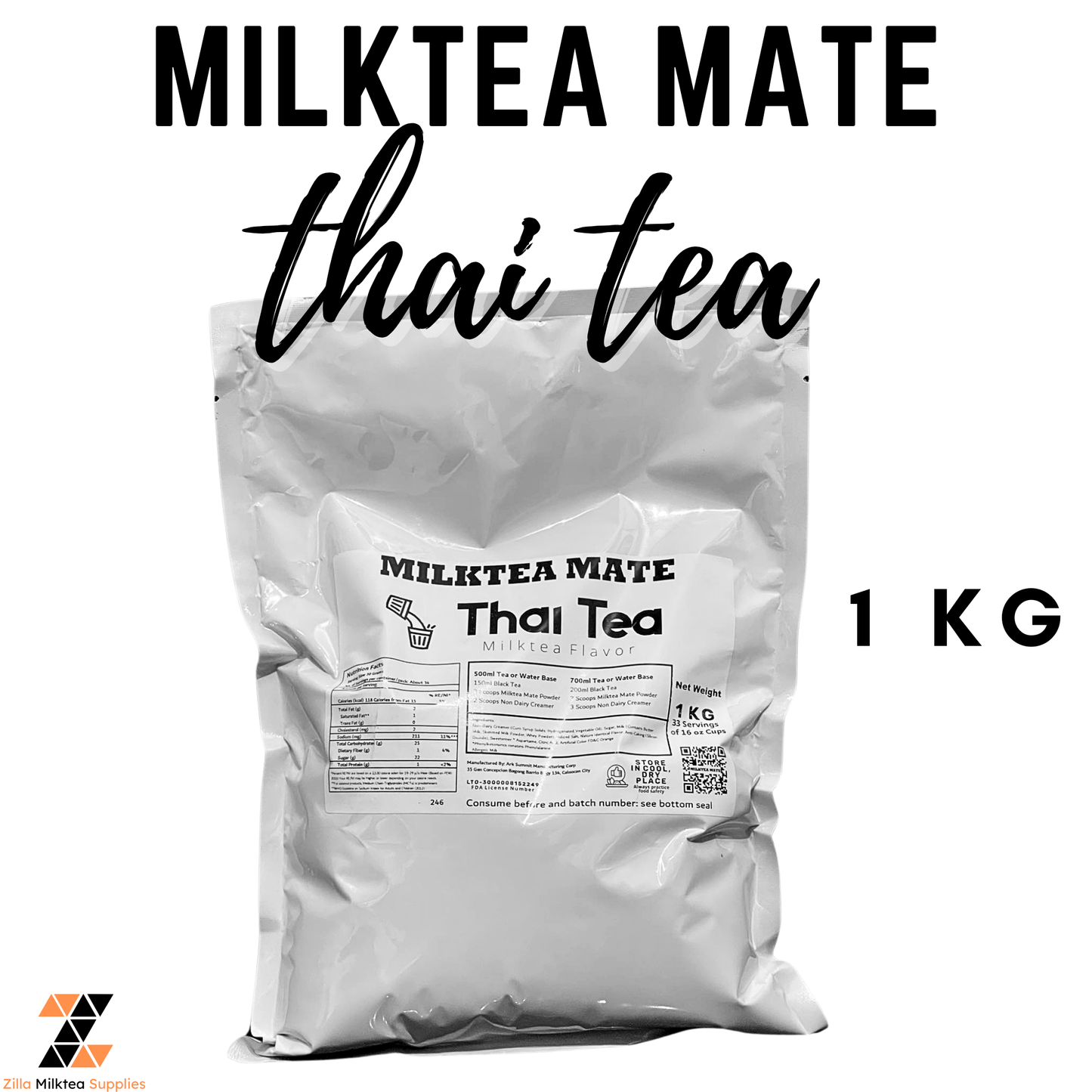 MLKT Powders, Milktea Mate Premium Powder Flavor 1kg for MilkTea, Shakes and Frappe