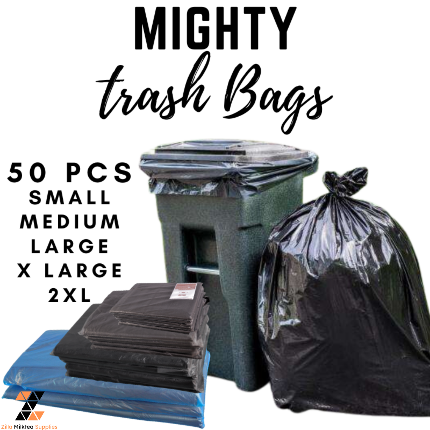 Mighty Trash Bags, Garbage Bag, Biodegradable, Makapal, Matibay (Small/Medium/Large/XL/XXL,Jumbo)