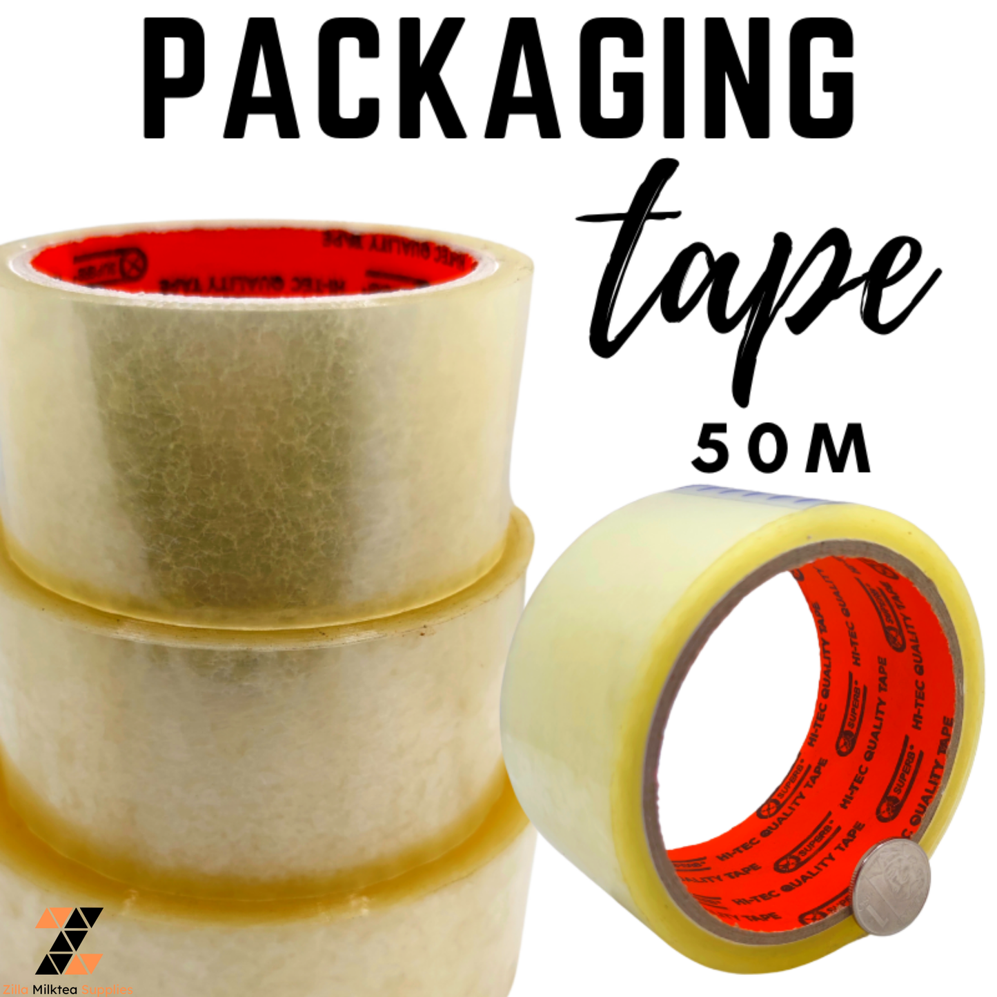 Packaging Tape Clear Tape 2" x 50, 100, 200, 300 METERS Industrial Packing tape clear fragile tape