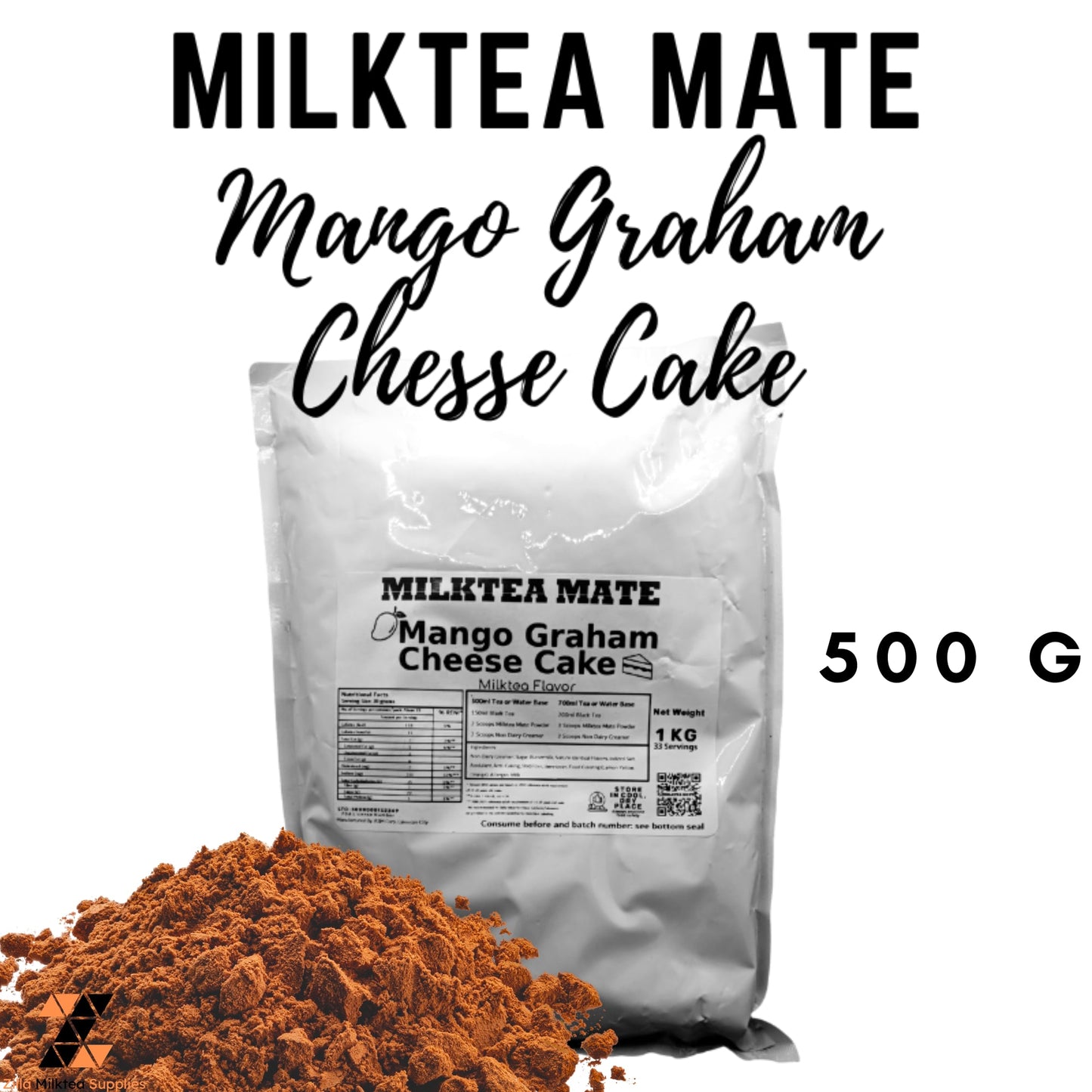 MLKT Powders, Milktea Mate Premium Powder Flavor 500g for MilkTea, Shakes and Frappe