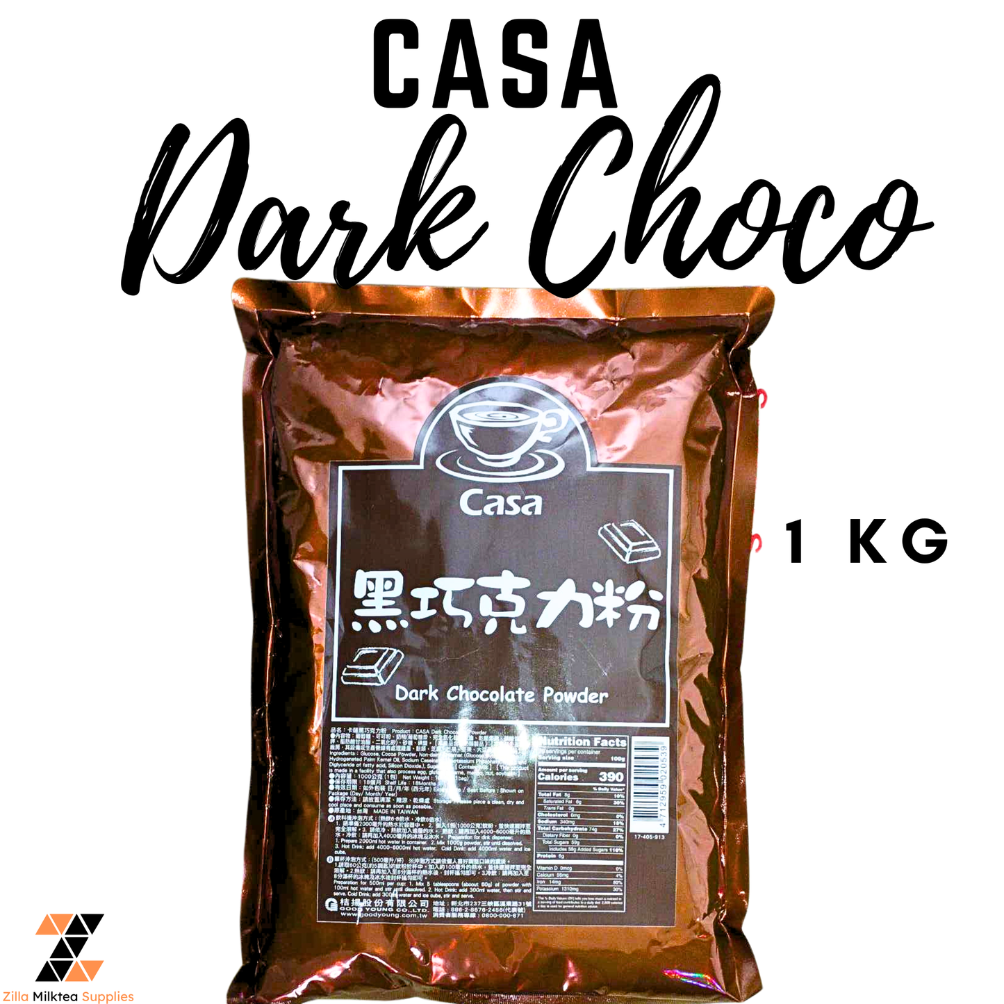 CASA Okinawa, Uji Matcha, Hokkaido, Taro, Dark Choco, Wintermelon Powder Flavors 1kg for Milktea, Milk Tea, Shakes and Frappe