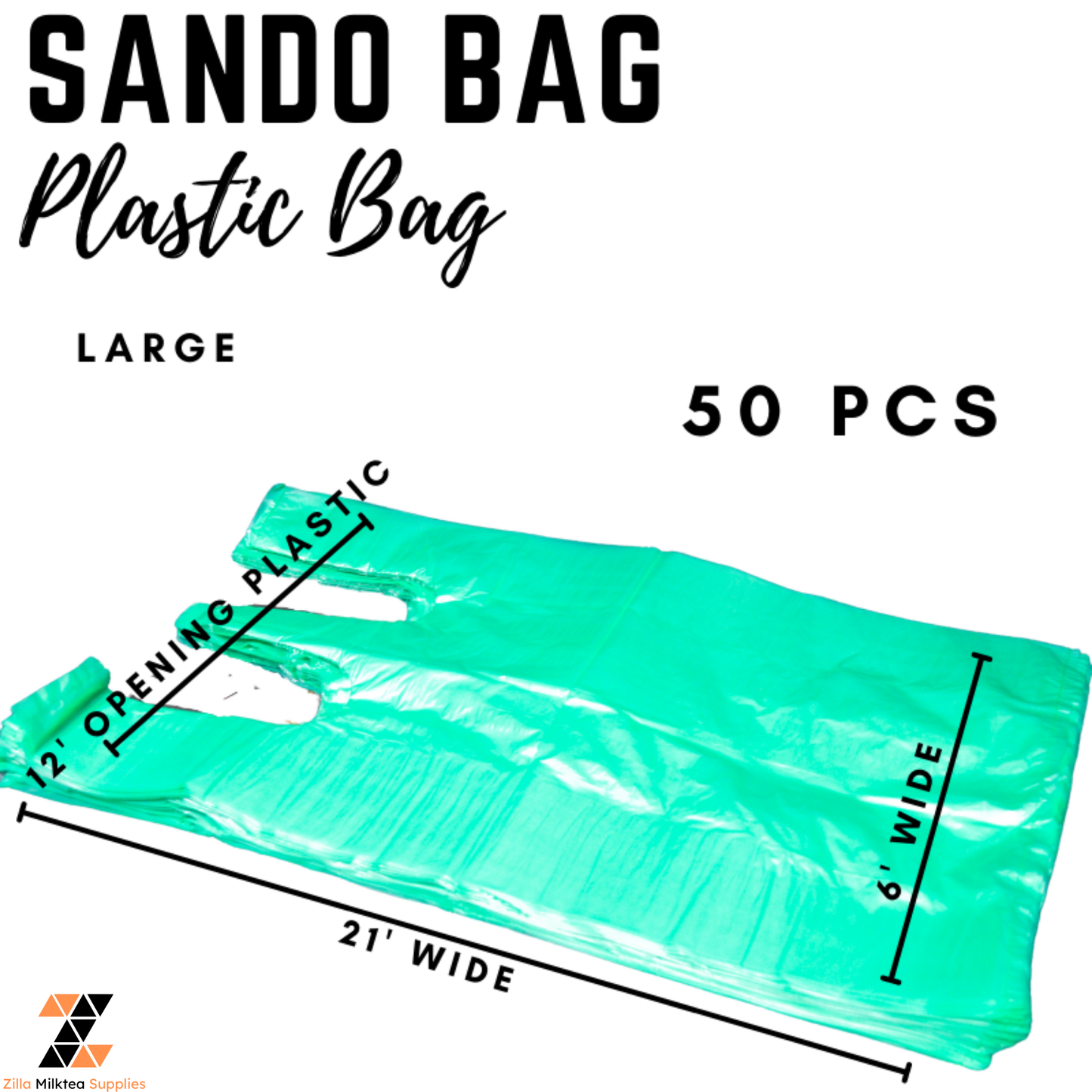 Sando Bag, Plastic Bag Transparent, Plain, Makapal, Matibay, Malaki, Makunat, Food Grade 50pcs
