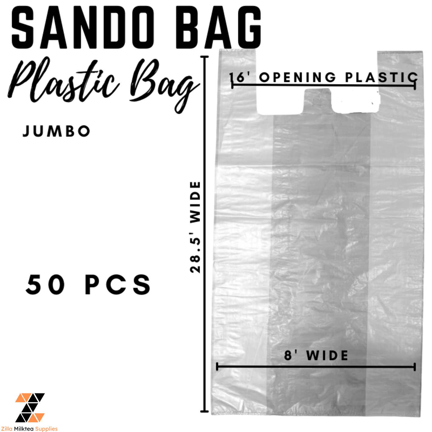 Sando Bag, Plastic Bag Transparent, Plain, Makapal, Matibay, Malaki, Makunat, Food Grade 50pcs