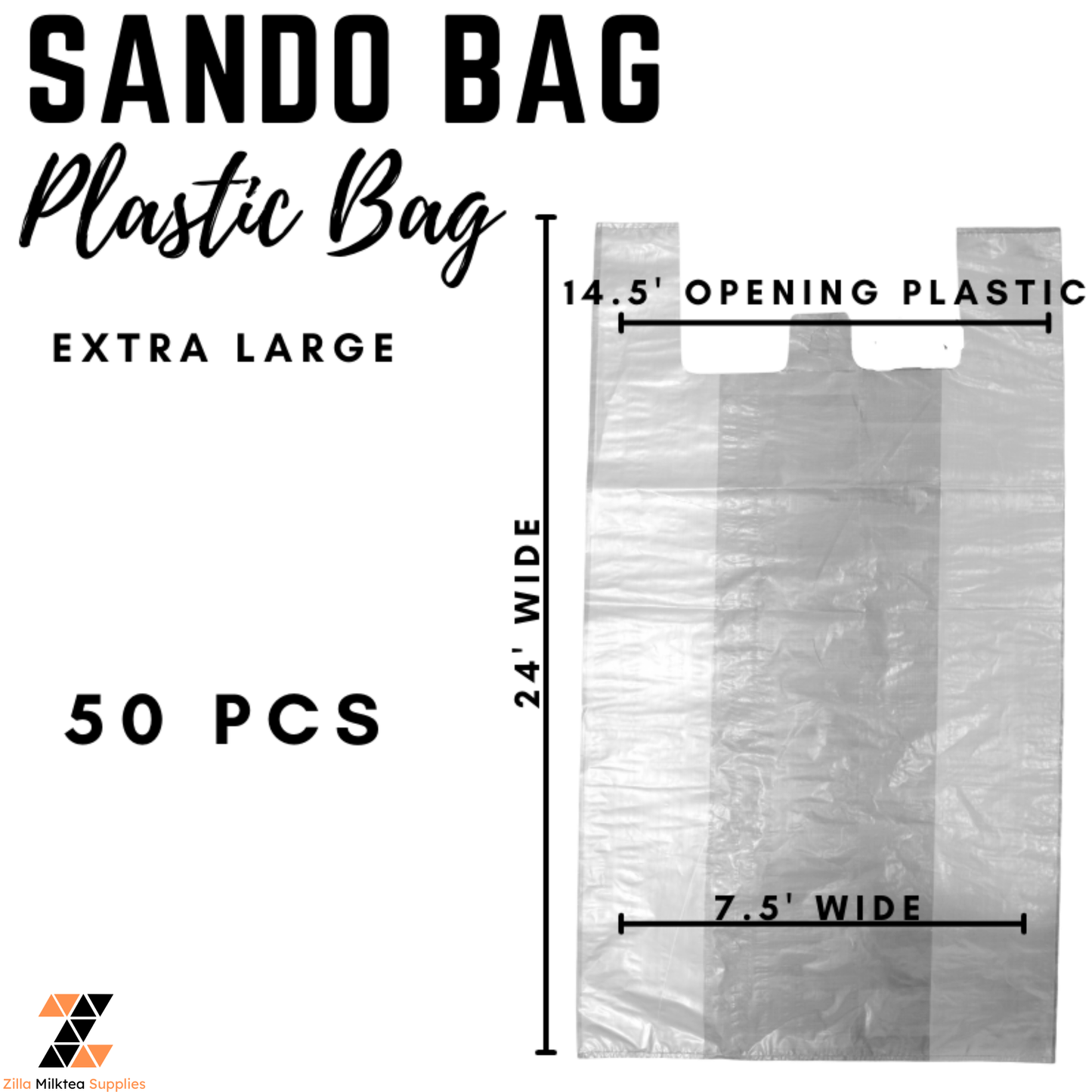 Sando Bag, Plastic Bag Transparent, Plain, Makapal, Matibay, Malaki, Makunat, Food Grade 50pcs