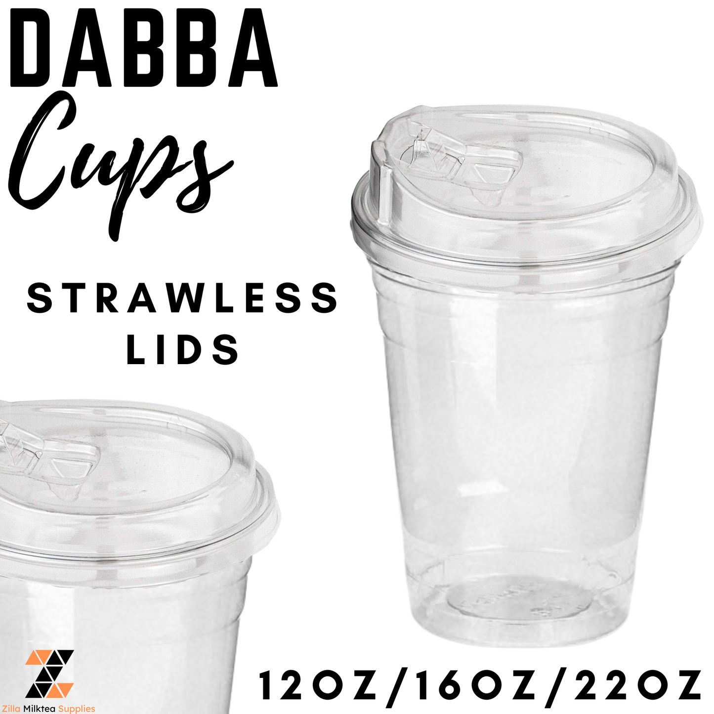 Dabba Cups, Dabba Lids Strawless / Flat / Dome 50 PCS Plastic for MilkTea, Shakes and Frappe [COD]