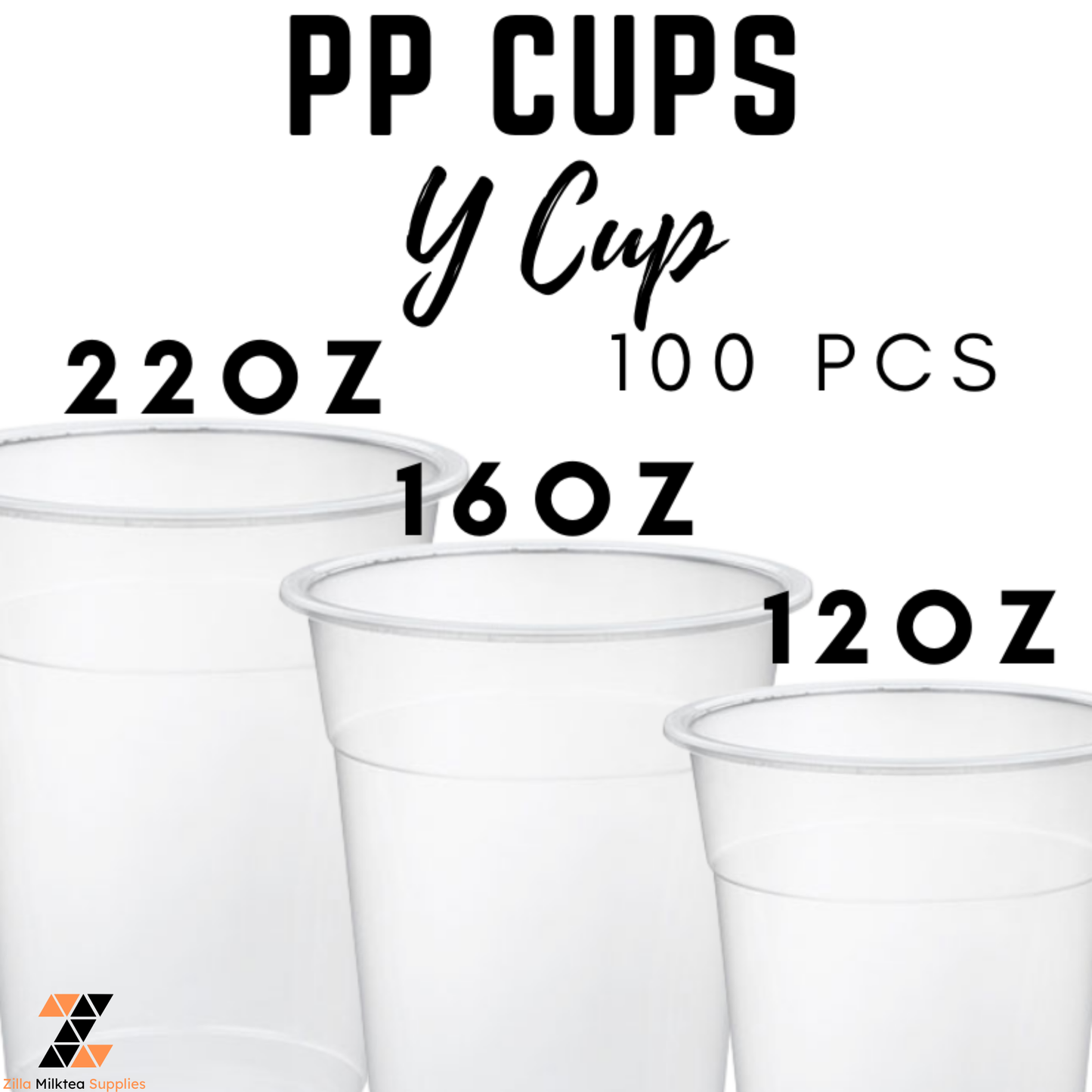 PP Cups Y cup 100pcs Y360, Y500, Y700 for MilkTea, Shakes, Frappe and Coffee