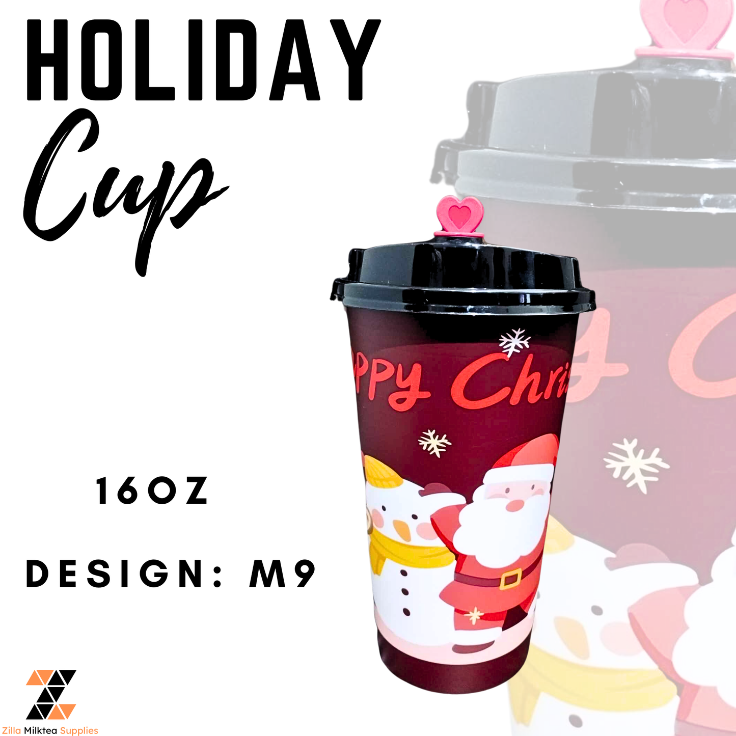 50 PCS Hard Cup Only Clear and Holiday Designs for MilkTea, Shakes and Frappe