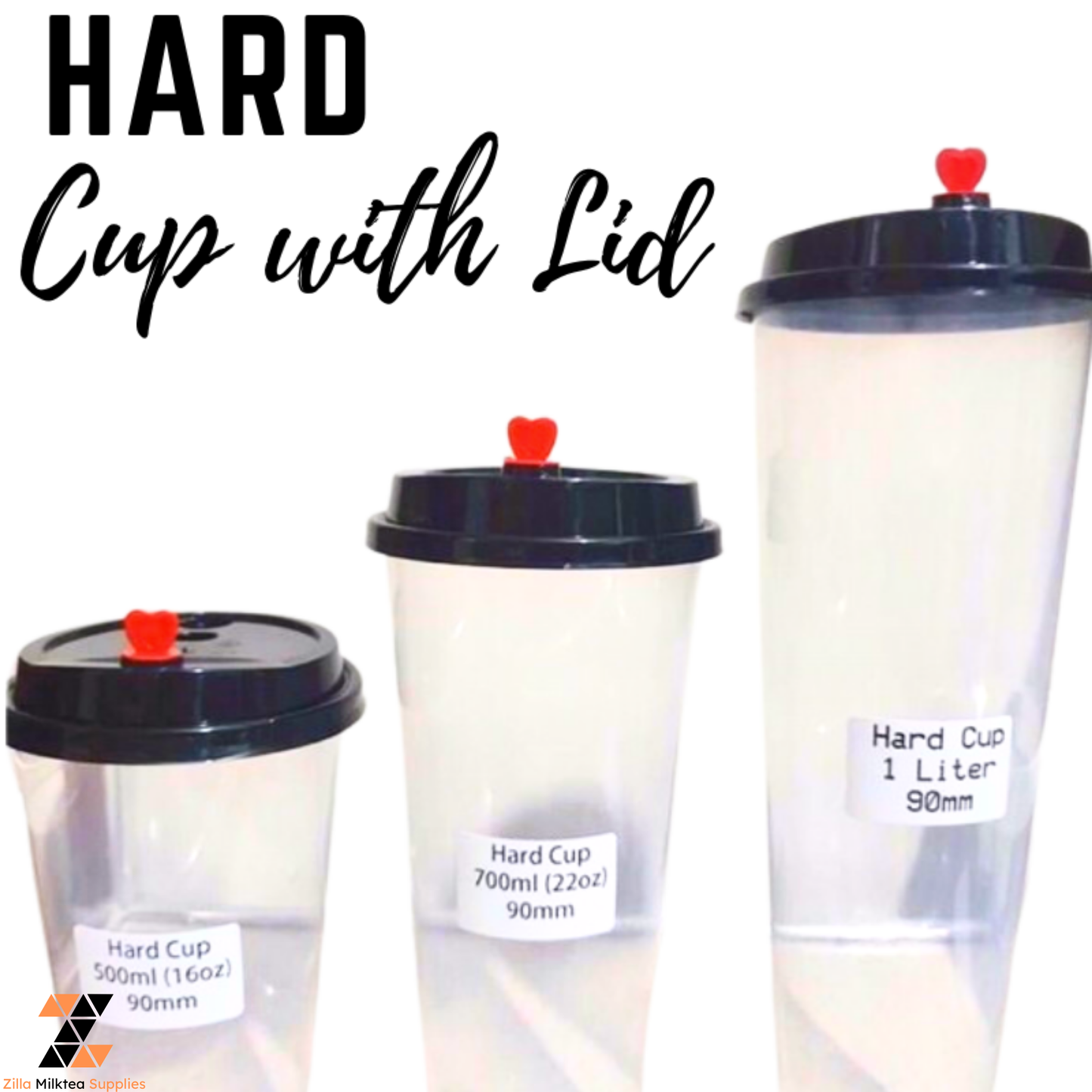50 PCS Hard Cup Only Clear and Holiday Designs for MilkTea, Shakes and Frappe