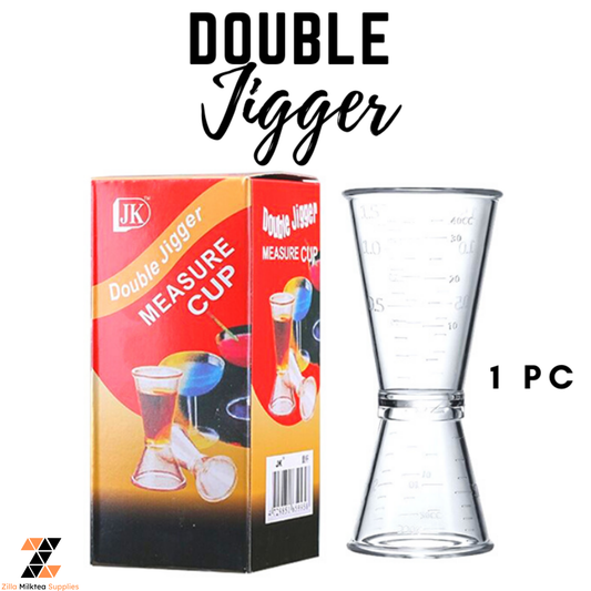 Double Clear Jigger PC Measuring Cup for Milktea, Milk Tea, Fruit Tea, Green tea Shake, Frappe