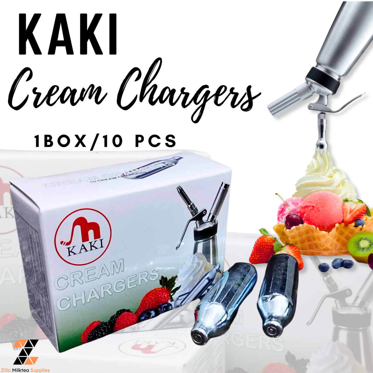 Kaki HO Cream Chargers for Whip Cream Dispensers