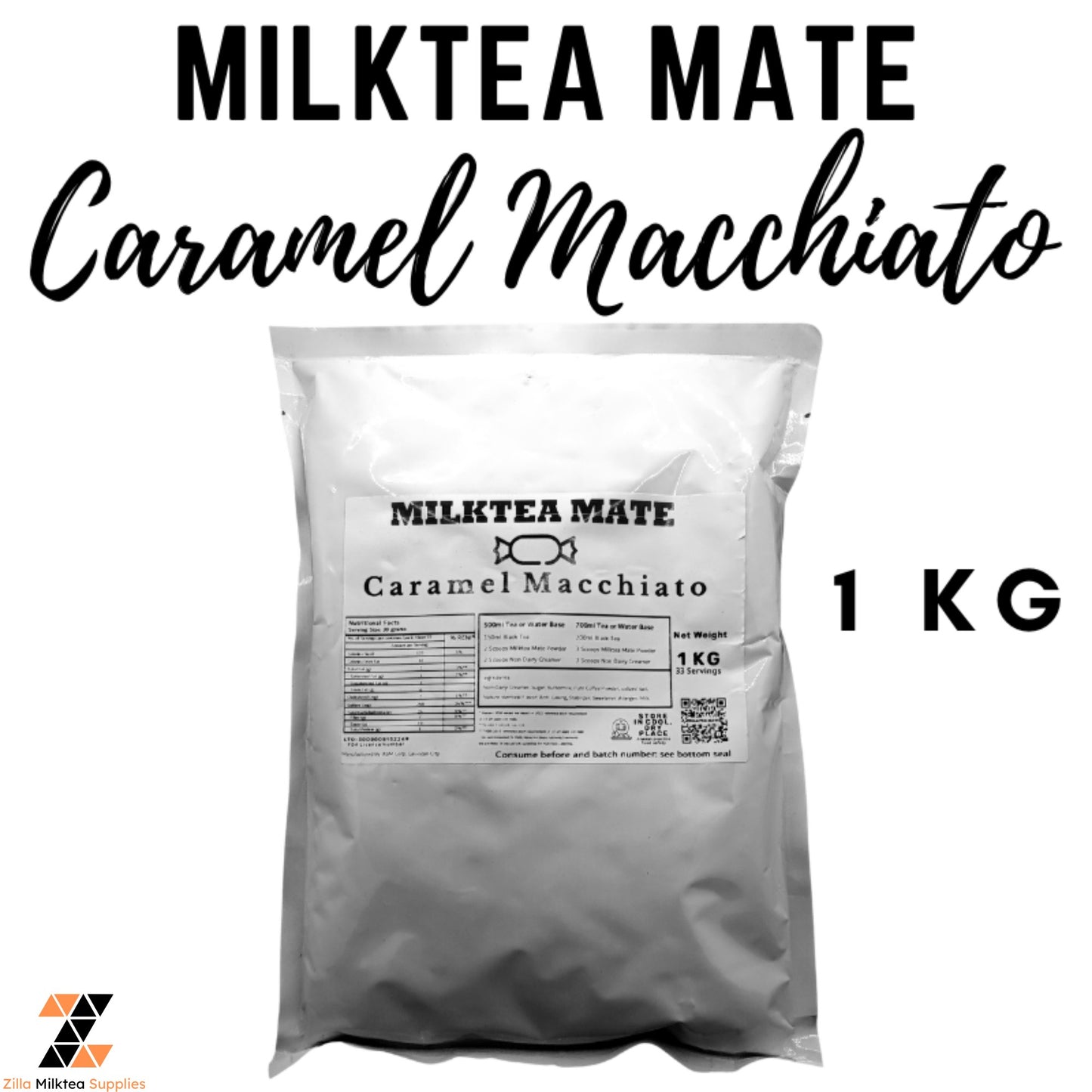 MLKT Powders, Milktea Mate Premium Powder Flavor 1kg for MilkTea, Shakes and Frappe