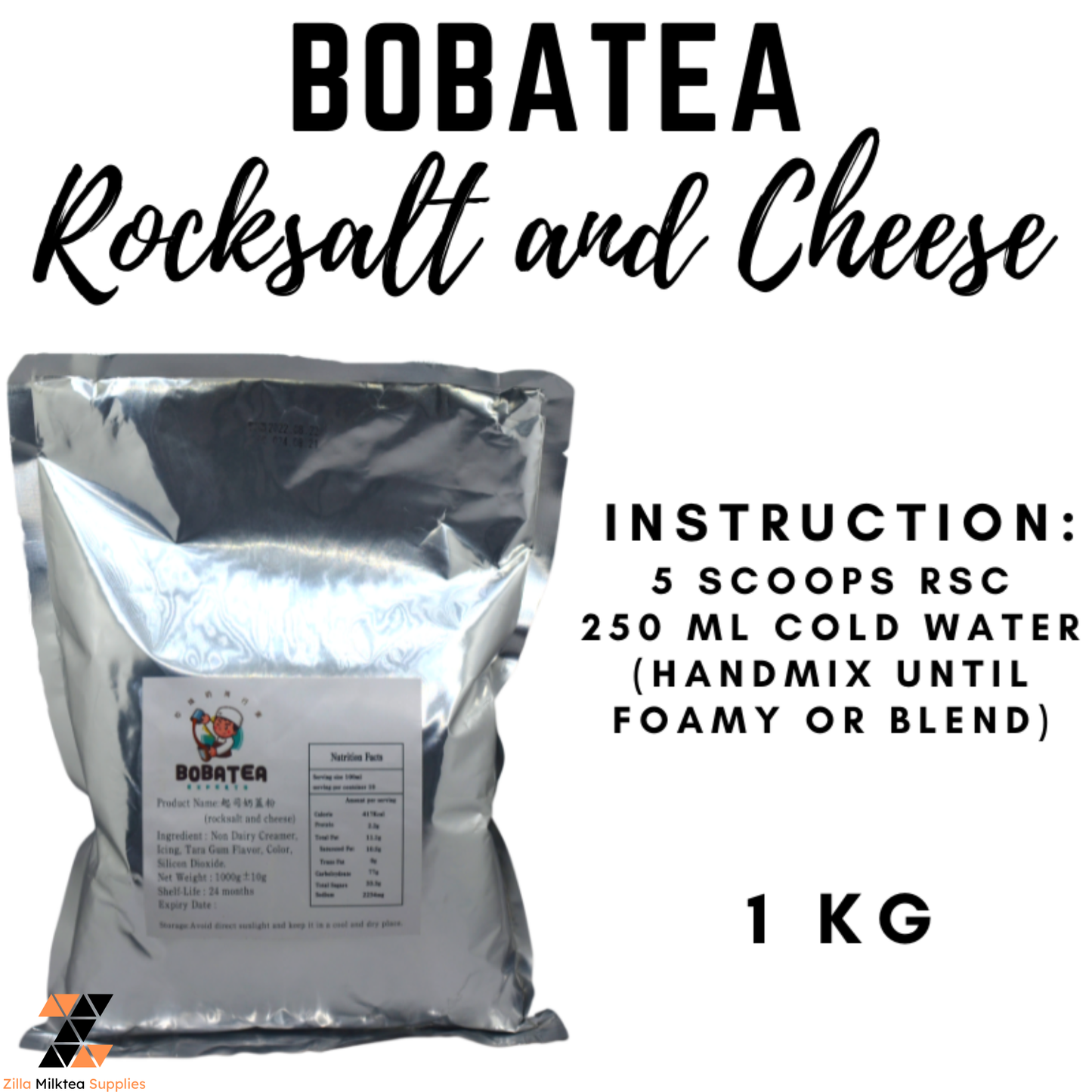 BobaTea Rock Salt and Cheese (RSC) powder 1kg for Milktea, Milk Tea, Shakes and Frappe
