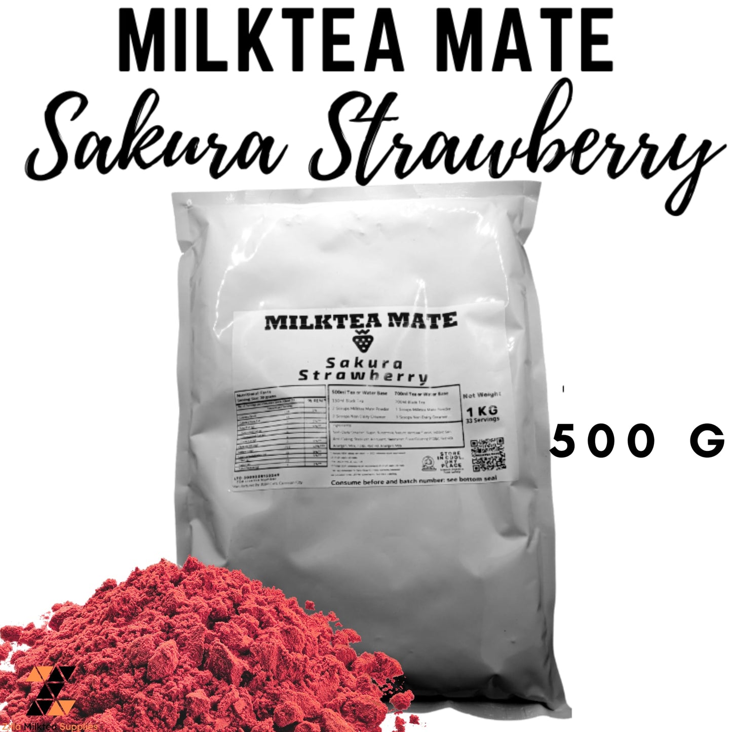 MLKT Powders, Milktea Mate Premium Powder Flavor 500g for MilkTea, Shakes and Frappe
