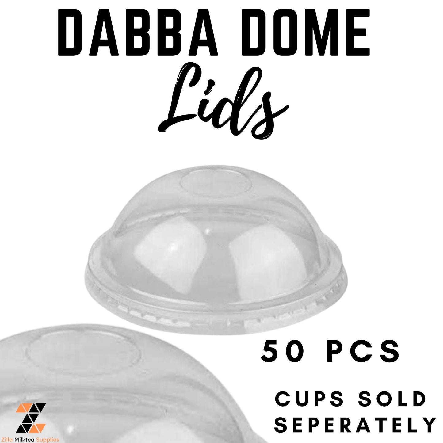 Dabba Cups, Dabba Lids Strawless / Flat / Dome 50-100 PCS Plastic for MilkTea, Shakes and Frappe