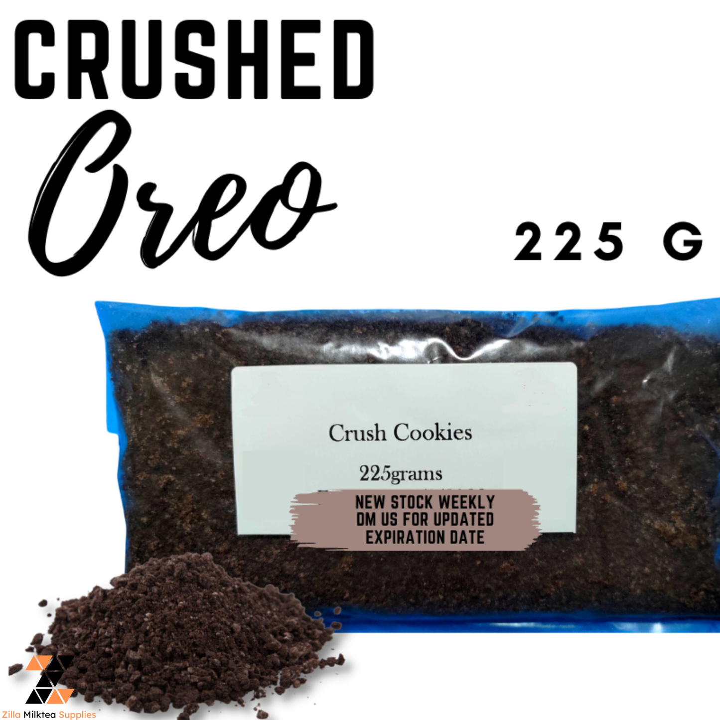 Crush Oreo, Crushed Oreo 454g and 225g for Milktea, Milk Tea, Shake, Frappe, Baking