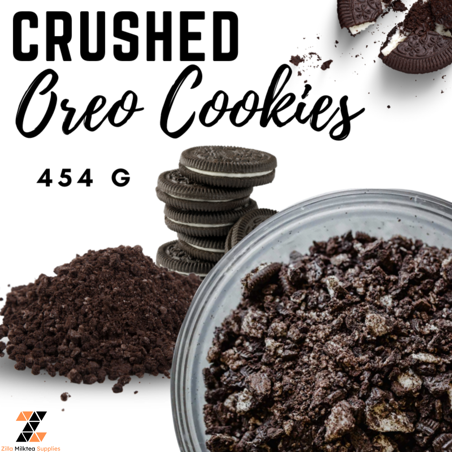 Crush Oreo, Crushed Oreo 454g and 225g for Milktea, Milk Tea, Shake, Frappe, Baking
