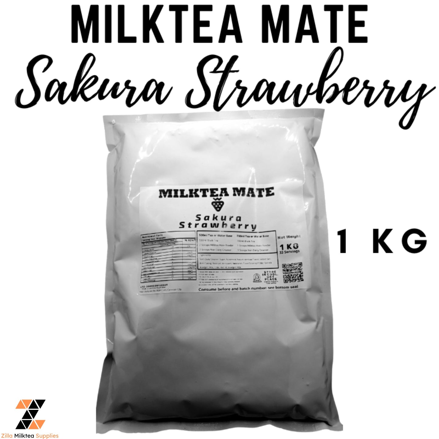 MLKT Powders, Milktea Mate Premium Powder Flavor 1kg for MilkTea, Shakes and Frappe