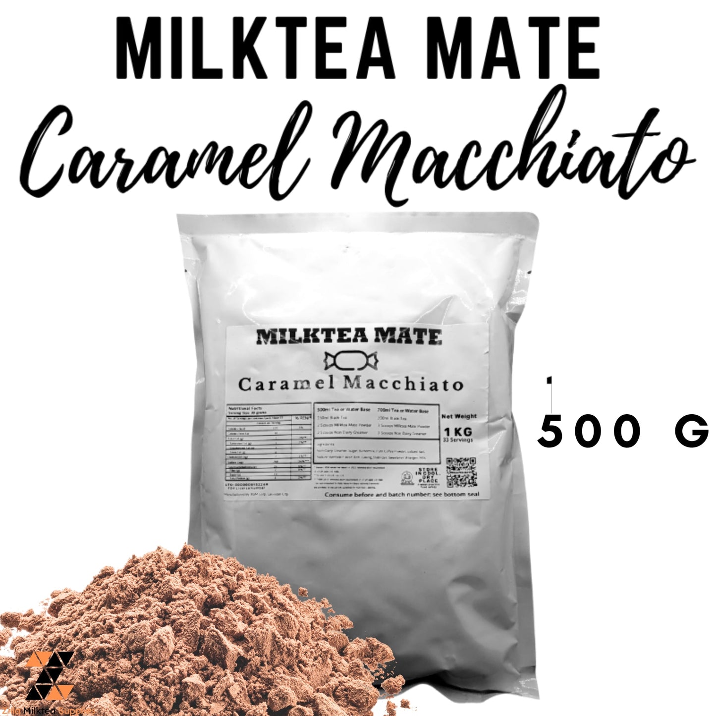 MLKT Powders, Milktea Mate Premium Powder Flavor 500g for MilkTea, Shakes and Frappe
