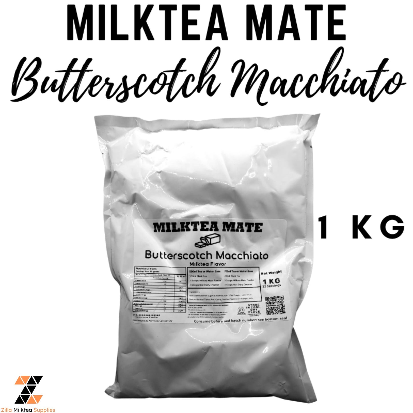 MLKT Powders, Milktea Mate Premium Powder Flavor 1kg for MilkTea, Shakes and Frappe