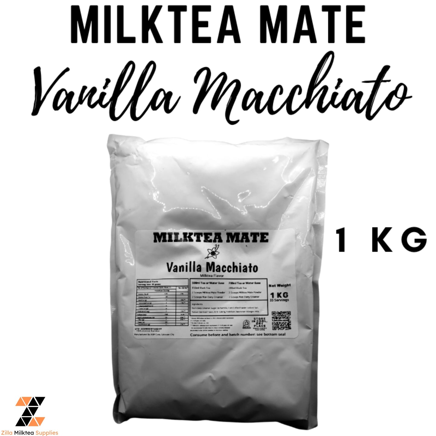 MLKT Powders, Milktea Mate Premium Powder Flavor 1kg for MilkTea, Shakes and Frappe