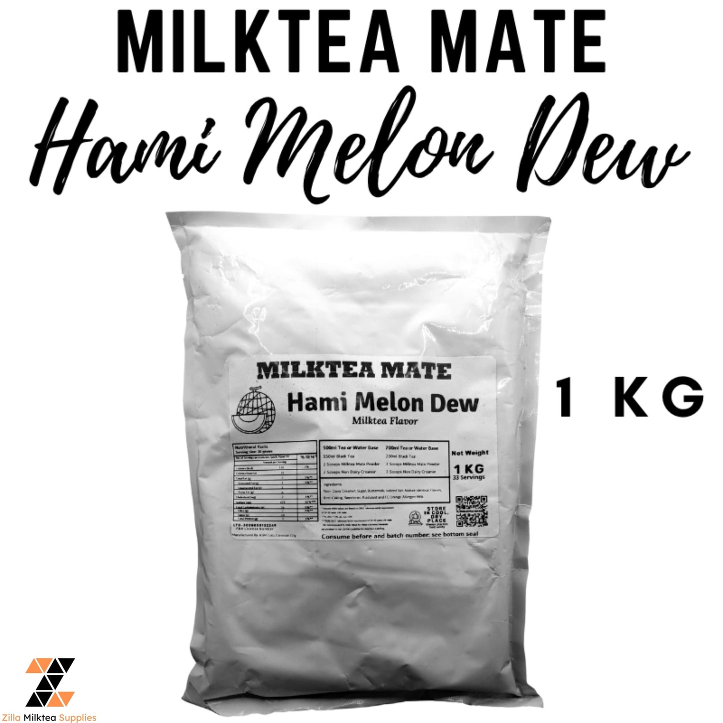 MLKT Powders, Milktea Mate Premium Powder Flavor 1kg for MilkTea, Shakes and Frappe