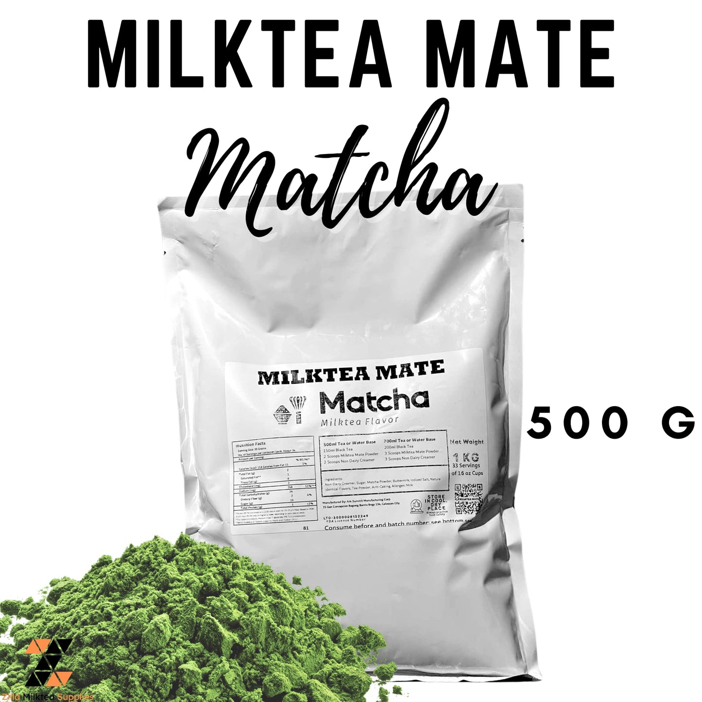 MLKT Powders, Milktea Mate Premium Powder Flavor 500g for MilkTea, Shakes and Frappe
