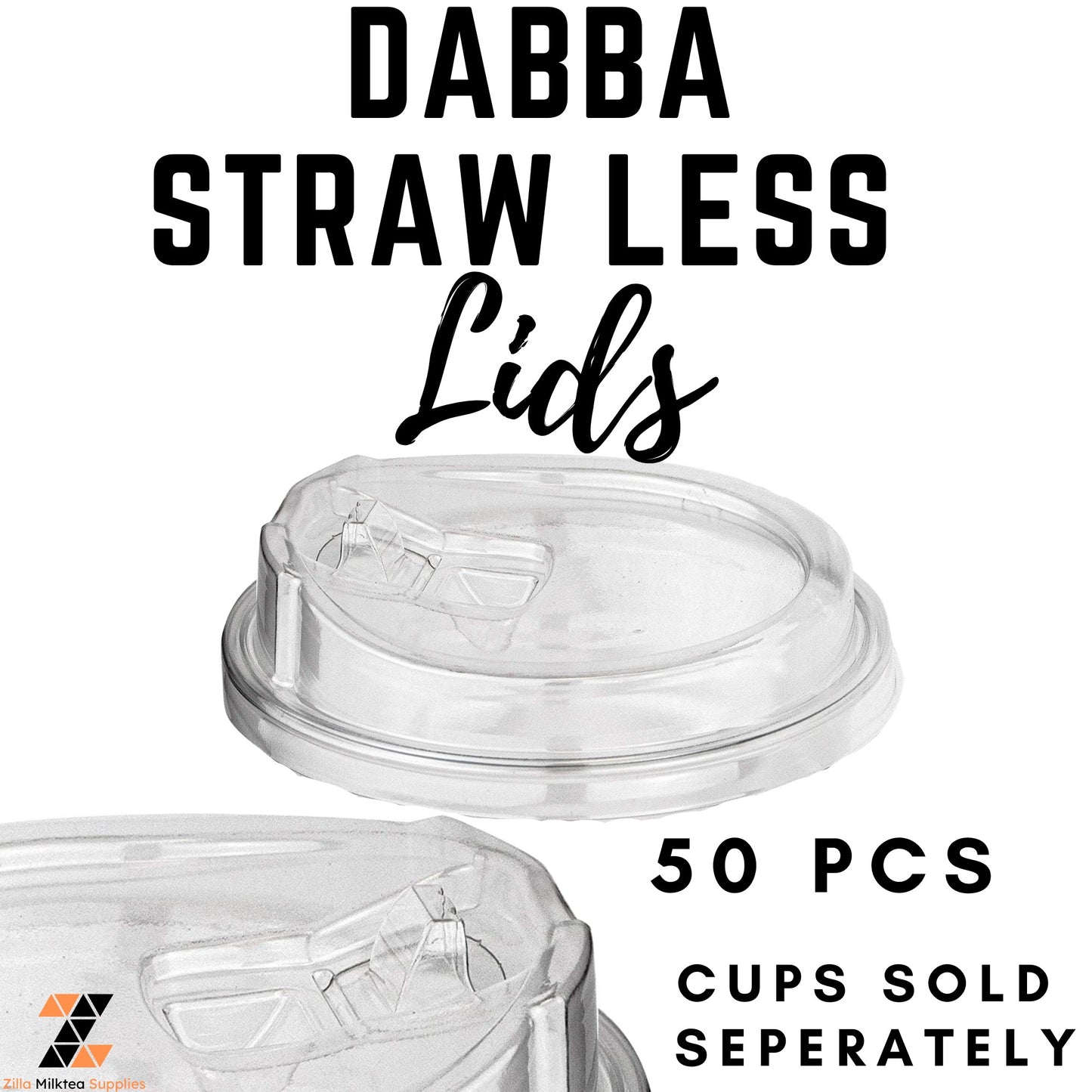 Dabba Cups, Dabba Lids Strawless / Flat / Dome 50-100 PCS Plastic for MilkTea, Shakes and Frappe