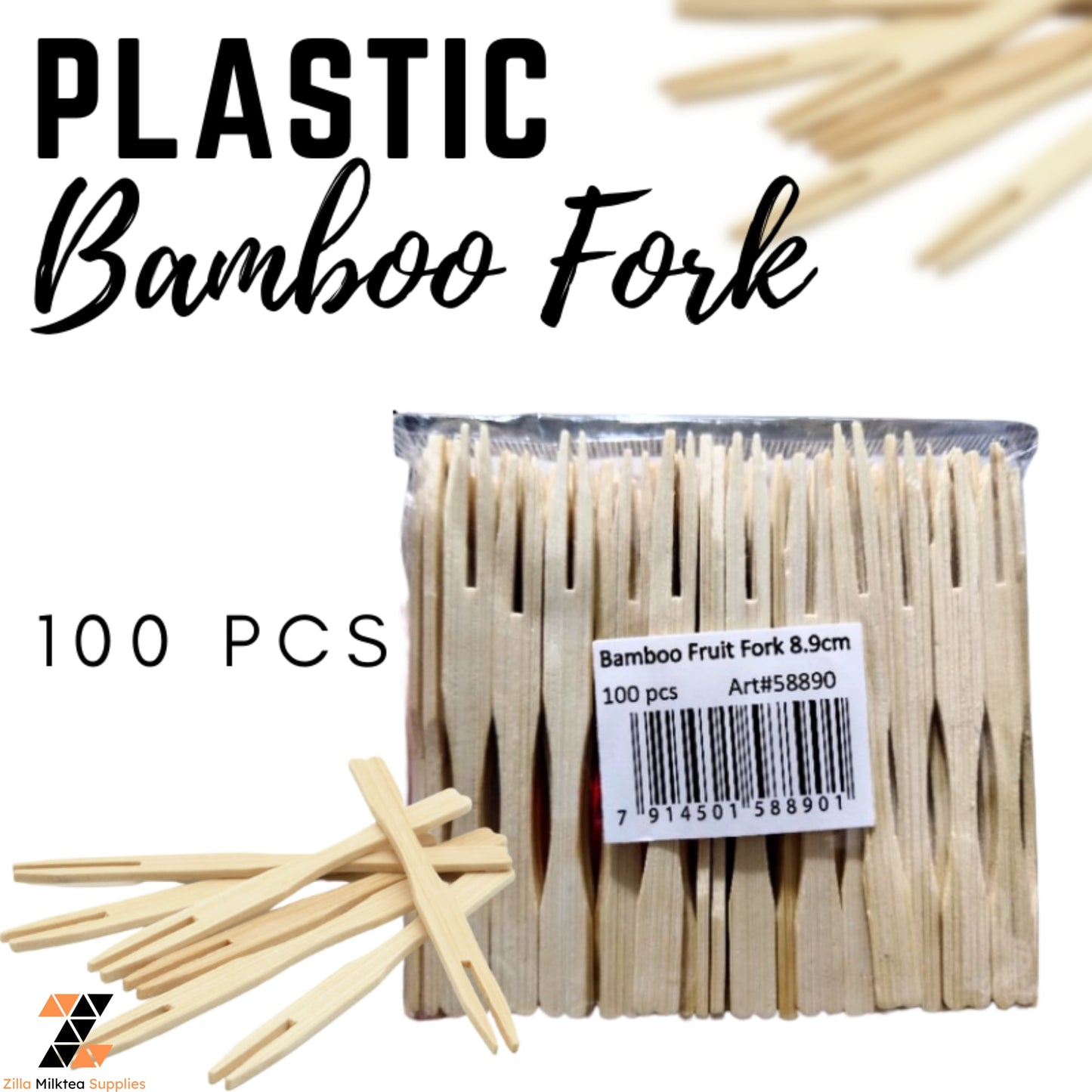 Bamboo Fork Small Fork for Siomai Takoyaki Fishball Fruits Salads Desserts