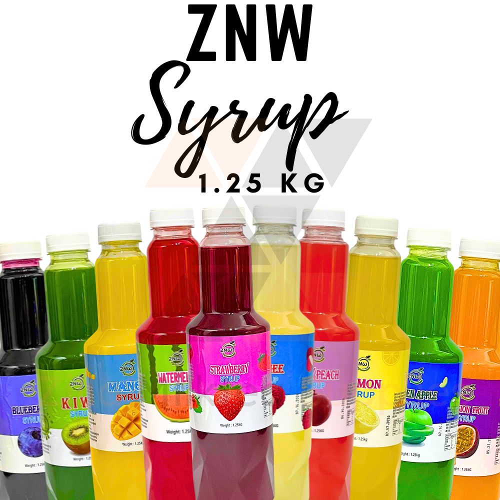 ZNW Fruit Syrup 1.25KG with 10 Premium Flavors Perfect for Fruit Tea, Fruit Soda and Beverages